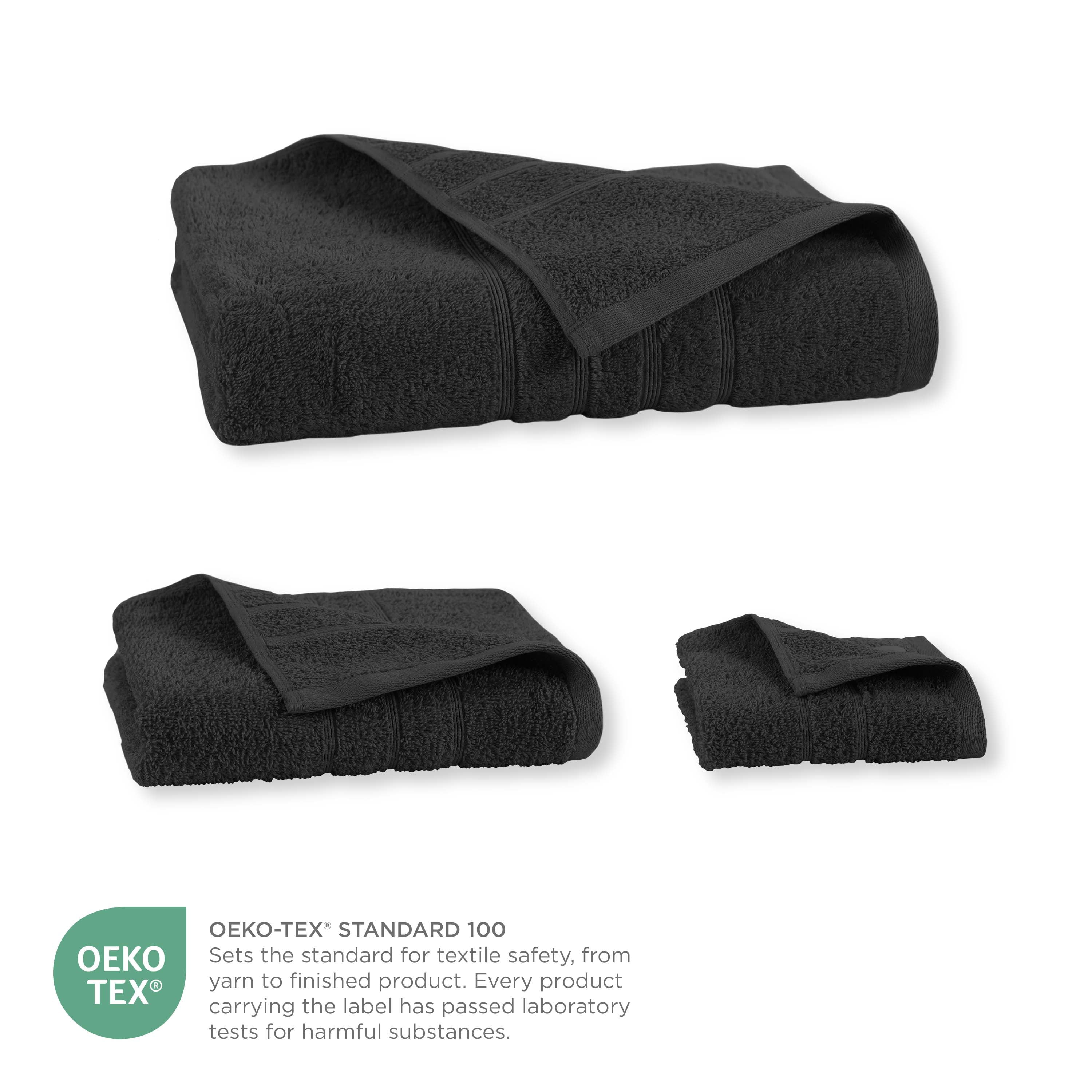 Martex 6-Piece Towel Set | 100% Cotton Soft & Absorbent Bath Towels | Black