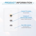 thumbnail image 4 of 2 Cat 6 Ethernet Wall Plate,3 Port F-Plug RJ45 Key-stone Jack Wall Plates, White, 4 of 6