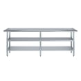 thumbnail image 2 of AmGood 14 in. x 96 in. Stainless Steel Table with Two Undershelves | Metal Utility Kitchen Prep Work Table | NSF, 2 of 9
