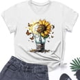 thumbnail image 5 of Inverlee Funny Sunflower Print Tee for Women Trendy Basic Short Sleeve Tshirts Summer Casual Petite Tee, 5 of 5