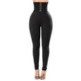 thumbnail image 2 of Lilgiuy Black Leggings for Women Stylish High Waist Tummy Control Slimming Leggings Corset Belt Yoga Pants Waist Trainer Girdle Panties (S-L), 2 of 5