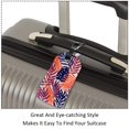 thumbnail image 3 of Square 2Pack PU Leather Palm Leaves Cruise Luggage Tag with Privacy Cover and Name ID Tag for Travel Handbags Backpacks Luggage Tags, 3 of 6