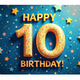 thumbnail image 4 of Colorful Pixel Style 10th Birthday Banner with Star Elements Happy Birthday Backdrop Party Supplies Photography Props Decorations Birthday Party Decors, 4 of 4