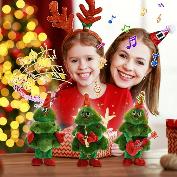 sruoe Christmas Tree, Christmas Trees Artificial Trees, Electric Plush Christmas Tree, Singing and Dancing, Realistic, Christmas Tree for Christmas Day, 8 songs