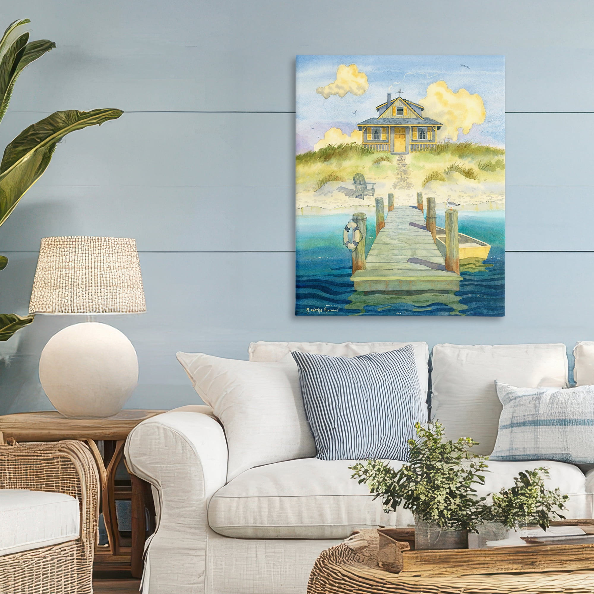Stupell Industries Welcome Seaside Retreat Cottage Canvas Wall Art, design by Robin Altman