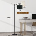 thumbnail image 3 of Arc Floor Lamps stone marble gray veins smoked Modern LED Adjustable Lampshade Standing Light for Living Room Reading Bedroom Office, 3 of 5