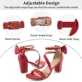 thumbnail image 5 of Ecetana Women's High Heel Sandals with Bow Strappy Chunky Heel Dress Shoes for Party Wedding, 5 of 7