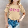 thumbnail image 2 of MEZZALL T-Shirt pour Filles, Imprimé Floral, Col Rond, Manches Courtes, T-Shirt Décontracté, Confortable, 3-4 Ans, 2 of 5