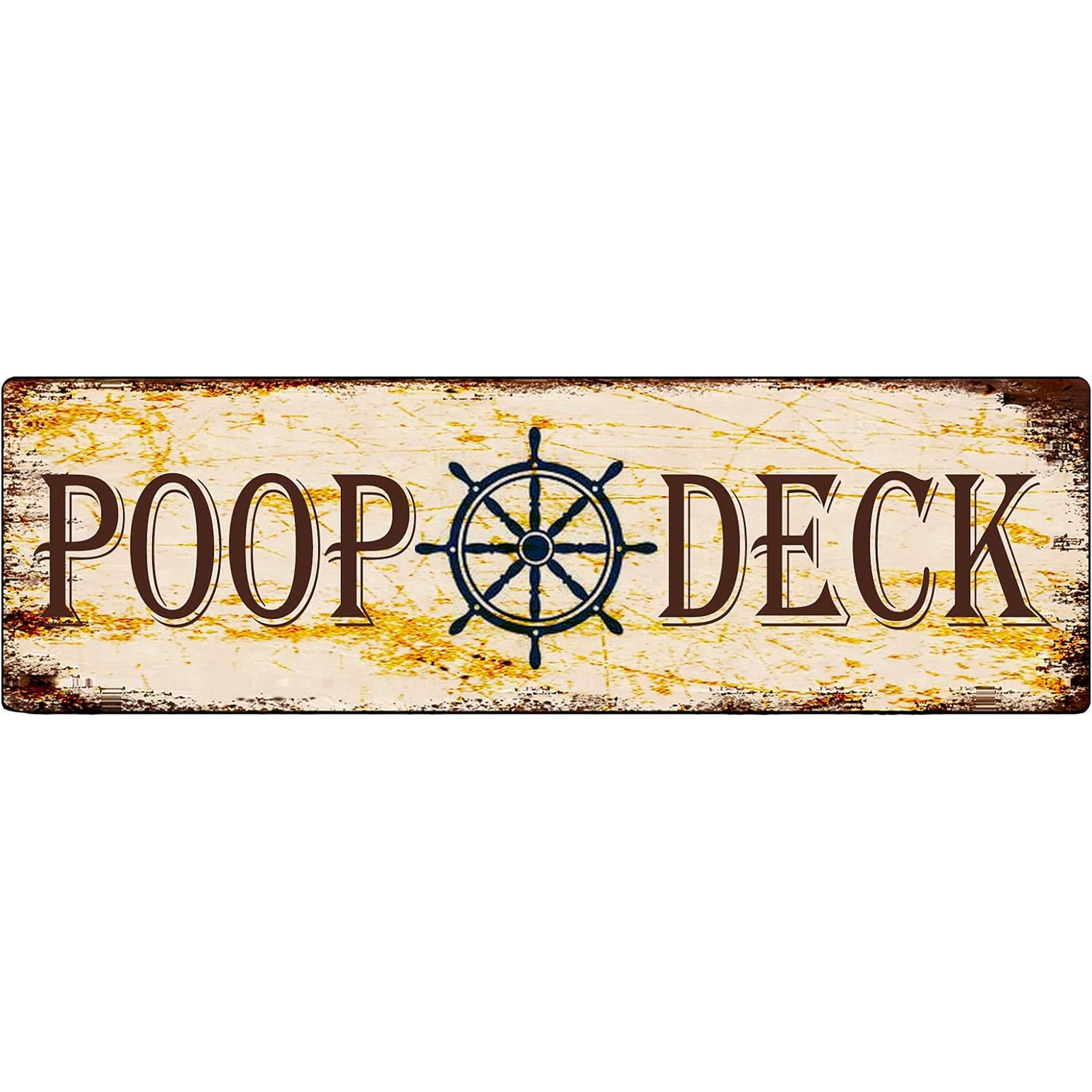Poop Deck Street Vintage Retro Tin Signs Tinplate Sign for Kitchen Home Garden Wall Bar Cafe Decor 16x4 Inch