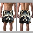 thumbnail image 3 of luoweisi Men's Beach Shorts Quick Dry Swim Trunks with Mesh Lining Raccoon L, 3 of 5
