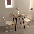 thumbnail image 2 of zyoiszvq 35.43" Round Dining Table for 2-4 People,Small Circle Kitchen Tables with Black Metal Leg, 2 of 9