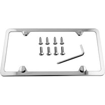Premium Slim Style Stainless Steel License Plate Frame (4 Holes, Polished Mirror Finish)