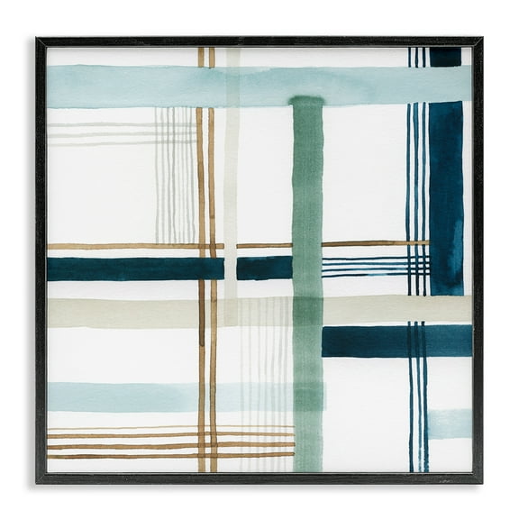 Stupell Industries Soft Woven Pattern Abstract Painting Black Framed Art Print Wall Art, 12 x 12