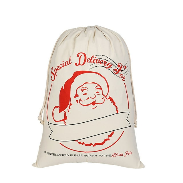 VONKY Christmas Stocking Gift Bag Drawstring Design Candy Toy Holder Storage Organizer Cloth Pouch Type 4