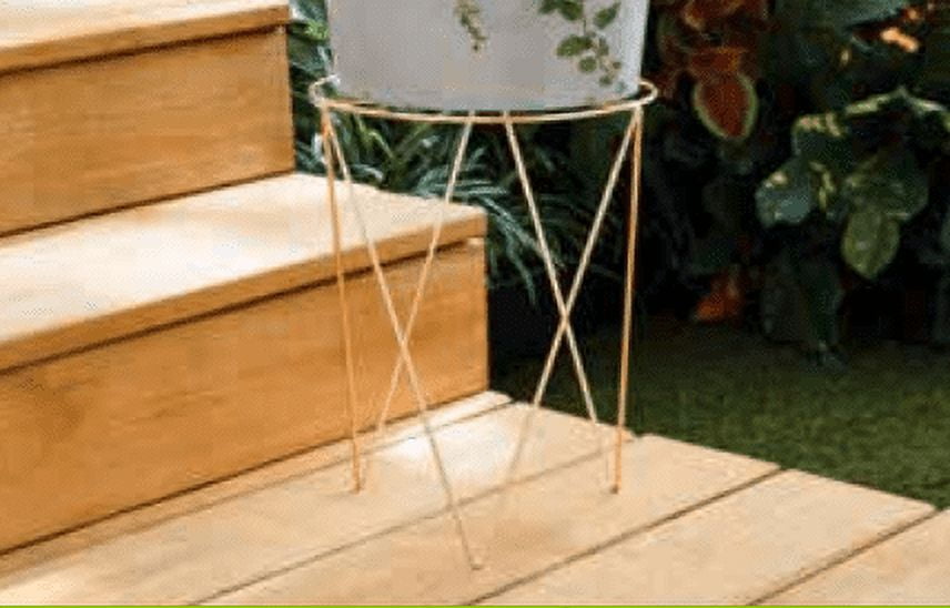 (2 pack) Mainstays 13 inch High Gold Metal Plant Stand