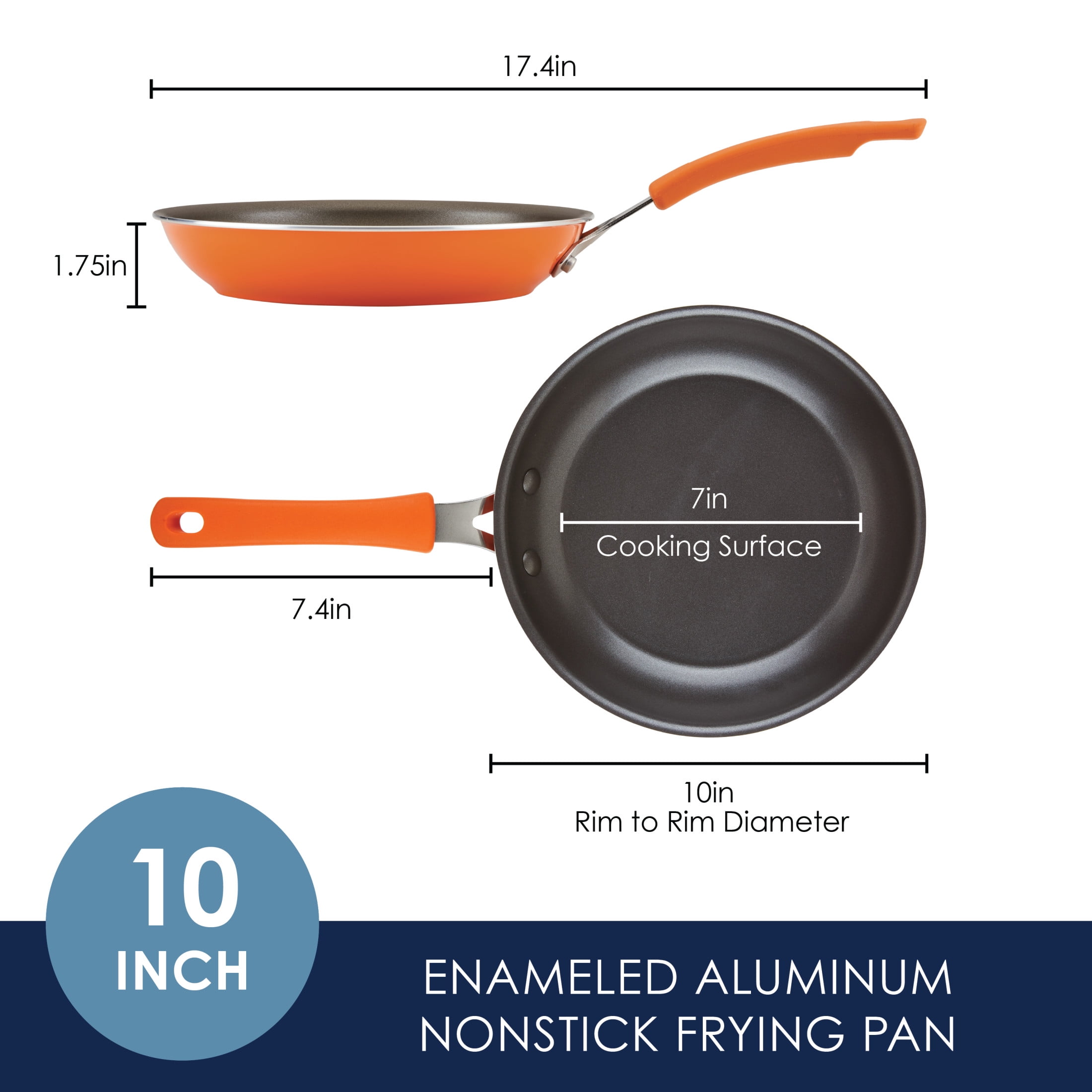Rachael Ray Cook + Create 10-Inch Nonstick Frying Pan, Orange