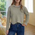 thumbnail image 2 of Sweaters For Women Stylish Pullover Soft Knit Tops Long Sleeve Casual Crewneck Irregular Design Cozy Fall Winter Daily Wear Womens Sweaters OTHER One Size, 2 of 4