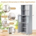 thumbnail image 4 of Giantex Tall Bathroom Storage Cabinet, Pantry Cabinet Cupboard, Floor Standing Storage Cabinet for Living Room, Kitchen, Grey, 4 of 8