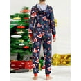 thumbnail image 6 of KelaJuan Couples Christmas Pajama Set Cute Print Hooded Zipper Rompers Loungewear Soft Sleepwear for Women Men Nightwear, 6 of 6