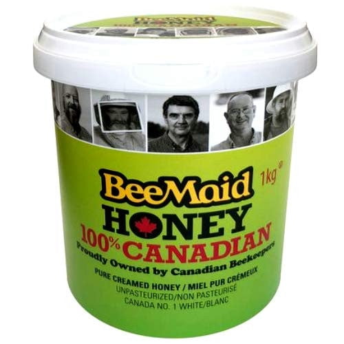 BeeMaid Pure Canadian Creamed Honey Unpasteurized 1kg (2.2 lbs)