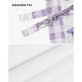 thumbnail image 6 of Purple Lavender Flower Butterfly Purple Plaid Window Curtain Adjustable Tie Up Valance for Living Room Kitchen Window Drapes, 6 of 6