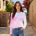 thumbnail image 4 of Womens Long Sleeve Shirts Comfy Printed Basic Crew Neck Long Sleeve Tees Blouse Tops, 4 of 6