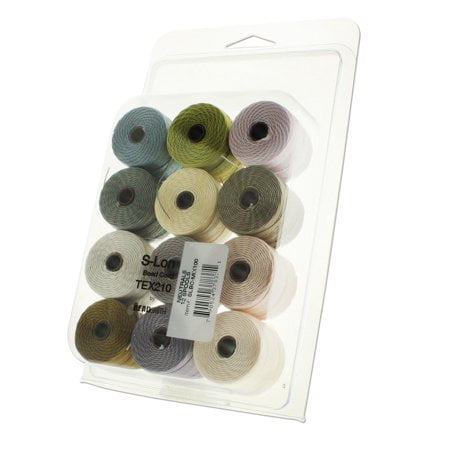12 Super-lon 18 Mélange de Cordon Idéal pour Perles Crochet et Micro-Macre Bijoux Compatible avec Projets Kumihimo Mélange Neutre S-lon