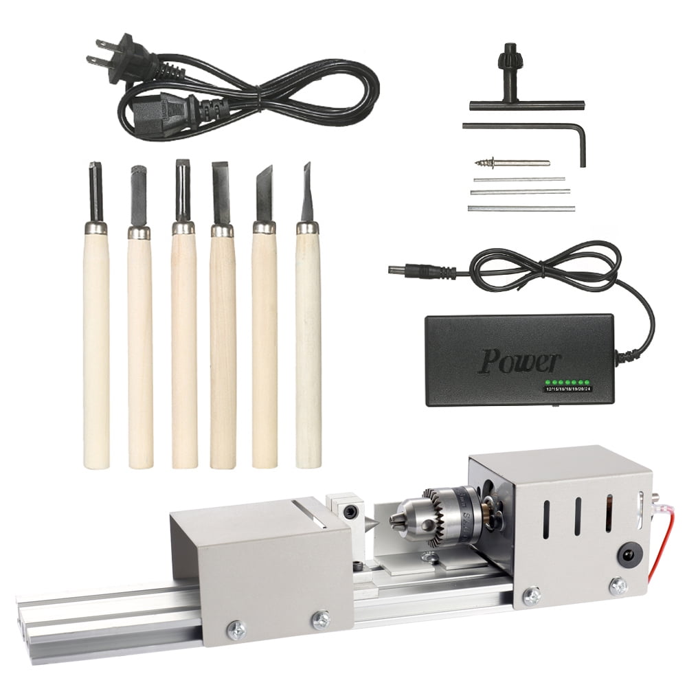 Details about   12-24V 100W Mini Lathe Beads Polisher Machine Woodworking DIY Craft Rotary Tool 