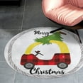 thumbnail image 2 of Christmas Pattern Snowflakes Christmas Trees Cartoon Santa Round Area Rugs for Bedroom Living Room, 3FT Soft Indoor Circle Carpets, Carpet Home Decor Floor Mat, 2 of 6