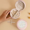 thumbnail image 5 of Yiaed Transport 1 Print Travel Jewelry Case Bridesmaid Gift Boxes Jewelry Travel Organizer Small Round Jewelry Box Mini Storage-Pink, 5 of 7