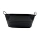 thumbnail image 5 of Cubo de hielo para almacenamiento en interiores y exteriores, recipiente ovalado galvanizado para bebidas. Negro, 5 of 9