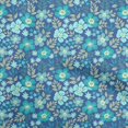 thumbnail image 1 of oneOone Georgette Viscose Medium Blue Fabric Asian Floral Dress Material Fabric Print Fabric By The Yard 42 Inch Wide, 1 of 4