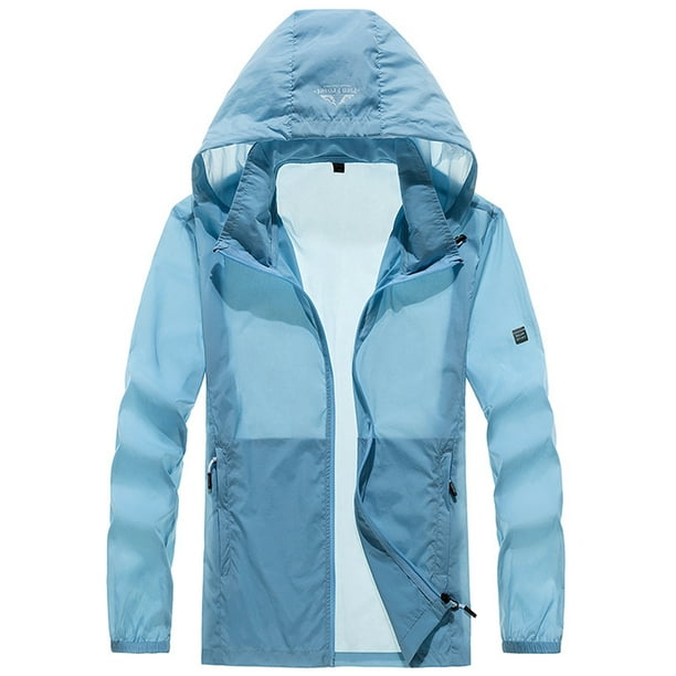 Cvlife Mens Quick Dry Jackets Full Zip Sun Protection Shirts Summer Top Light Blue L Other