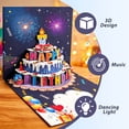 thumbnail image 4 of JILhome 3D  Musical Happy Birthday Card, LED Lights Birthday Cards, Blowable Greeting Card with DIY Age for Husband, Women, Son, Her, Dad, Blue, 4 of 7