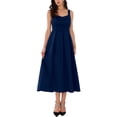 thumbnail image 1 of VESTIDOS DE MUJER INSPIRE CHIC Cuello Corazón Sin Mangas Cóctel A-Line Plisado Maxi Vestido S Azul Oscuro, 1 of 5