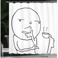 thumbnail image 4 of Ambesonne Humor Shower Curtain, Thoughtful Meme Coffee, 69"Wx75"L, Black and White, 4 of 5