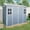 Grey, variant on Olurrisa 8FT x 4FT Plastic Storage Shed with Two Windows, Black Outdoor Shed with Double Doors and Built-in Floor, Natural Lighting and Ventilation for Yard and Lawn