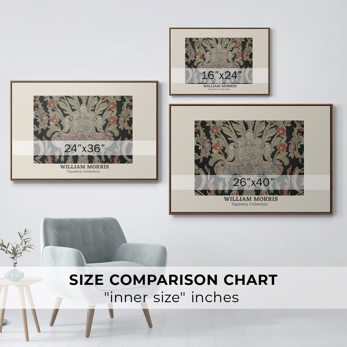 Vintage Abstract Print-XLIX Framed in Walnut Wood Gallery Wrapped Canvas 17 in. x 25 in.