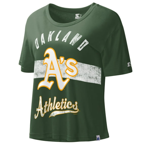 Women's Starter Green Oakland Athletics  Record Setter Crop Top