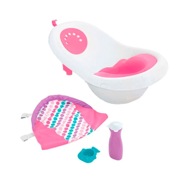 TINA PARA BEBÉ IMPORTACIÓN BAÑERA 4 ETAPAS CON SOPORTE EXTRAÍBLE 4 EN 1 ROSA