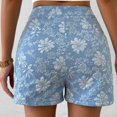 thumbnail image 2 of Women’s High Waisted Floral Denim Shorts, Summer Casual Jean Shorts, 2 of 4