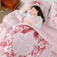 thumbnail image 4 of Castle Fairy Initial Monogrammed 7-Piece Bedding Comforter Set,Pink Bow King Bedding Sets,Floral Flower Ultra Soft Bed Sheets,Super Cozy Alphabet Bedroom Decorative, 4 of 7