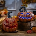 thumbnail image 2 of Gerson Set of 2 Spooky Halloween Lighted  Jack o Lantern Resin Décor, 2 of 2