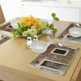 thumbnail image 4 of Ambesonne Rustic Place Mats Set of 4, Old House Door Brickwork, Standard Size, Brown Cream Redwood, 4 of 6