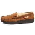 thumbnail image 5 of Alpine Swiss Moccasin Slipper Genuine Suede and Faux Shearling Lining, Chestnut, Men, 5 of 7