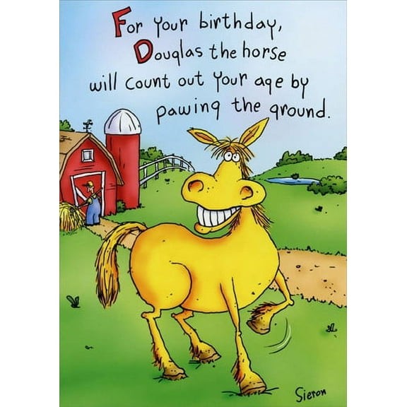 Oatmeal Studios Douglas The Horse Funny / Humorous Birthday Card