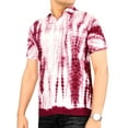 thumbnail image 4 of HAPPY BAY Men's Holiday Tropical Party Aloha Shirts Short Sleeve Button Down Beach Hawaiian Shirt for Men L Tie Dye Stripes, Maroon, 4 of 4