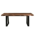 thumbnail image 2 of Taran Designs Harper 80" Live Edge Solid Wood Dining Table in Dark Brown/Black, 2 of 5