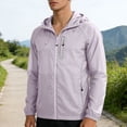 thumbnail image 2 of Riecok Mens Outdoor Jackets with Hood Long Sleeve Zip up Sun Protection Coats Breathable Tops Fishing Workout Clothes Purple 3XL, 2 of 8