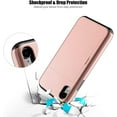 thumbnail image 5 of iPhone XR Case with Card Holder Heavy Duty Protective Dual Layer Shockproof Hidden Card Slot Slim Wallet Case for iPhone XR for Men&Women(Rose Gold), 5 of 13